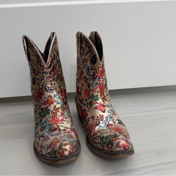 Roper Gold Floral Multi-Color Boots Size 8.5 - Picture 2 of 7